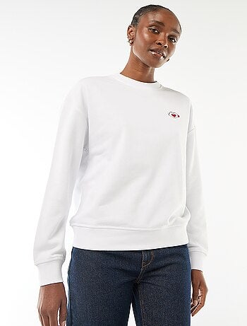 Felpa stampata 'Disney' 'Mickey e Minnie' in cotone tinta unita