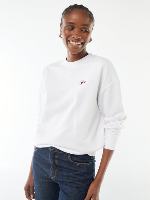 Felpa stampata 'Disney' 'Mickey e Minnie' in cotone tinta unita - Kiabi