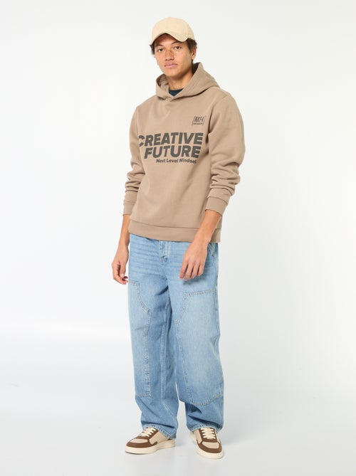 Felpa stampata fantasia in cotone tinta unita - Kiabi