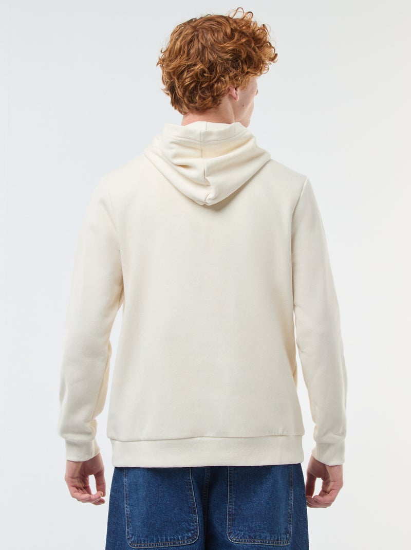 Felpa stampata fantasia in cotone tinta unita Bianco - Kiabi