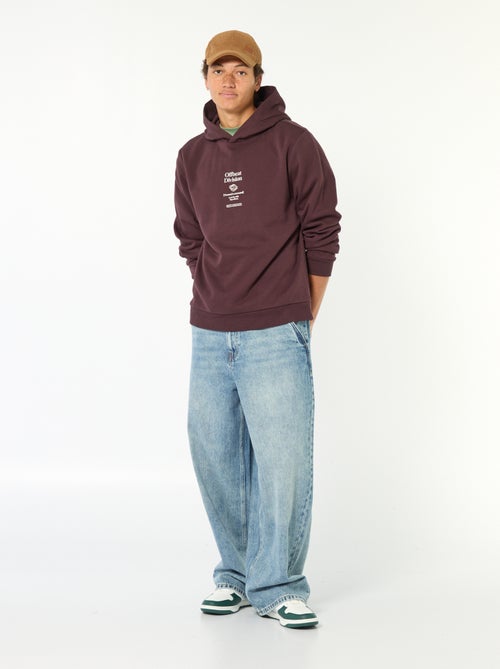 Felpa stampata fantasia in cotone tinta unita - Kiabi