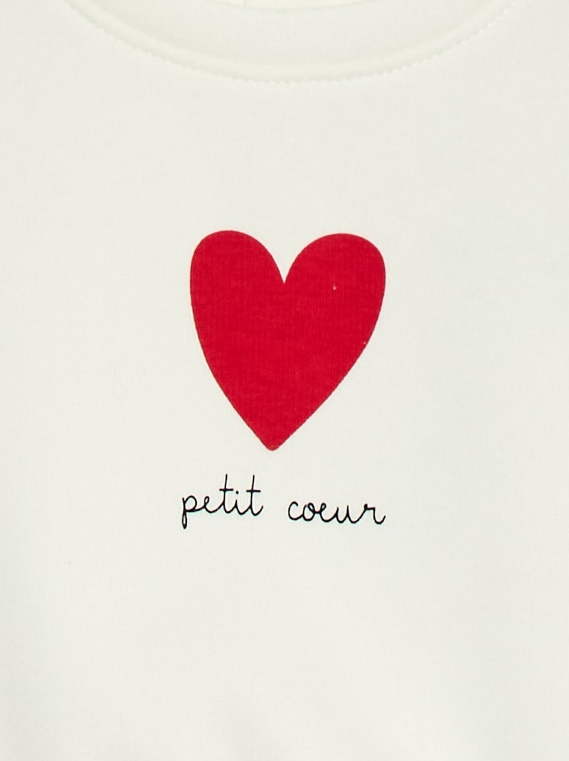 Felpa stampata girocollo Bianco - Kiabi