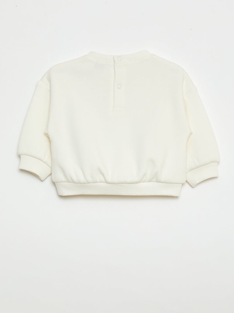 Felpa stampata girocollo Bianco - Kiabi
