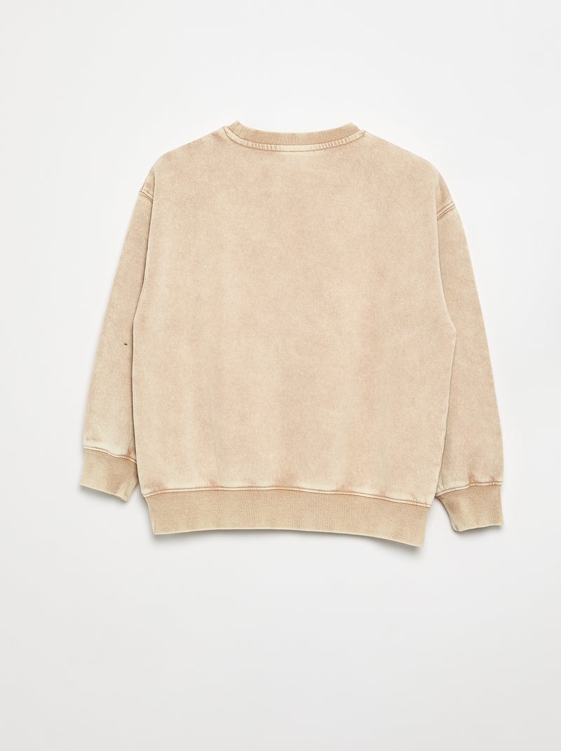 Felpa stampata in French Terry Beige - Kiabi