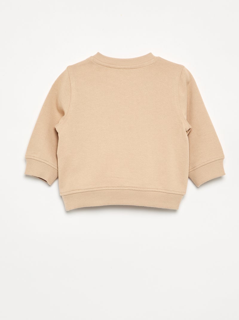 Felpa stampata in French Terry Beige - Kiabi