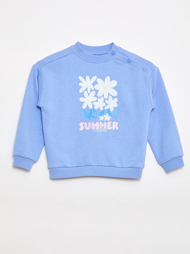 Felpa stampata in french terry leggero - Collezione facile da indossare Blu - Kiabi