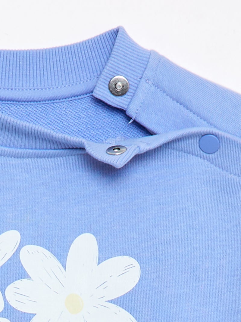 Felpa stampata in french terry leggero - Collezione facile da indossare Blu - Kiabi