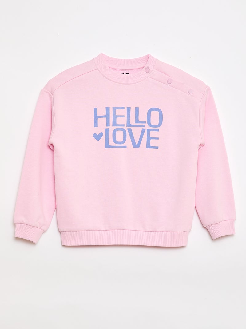 Felpa stampata in french terry leggero - Collezione facile da indossare Rosa - Kiabi