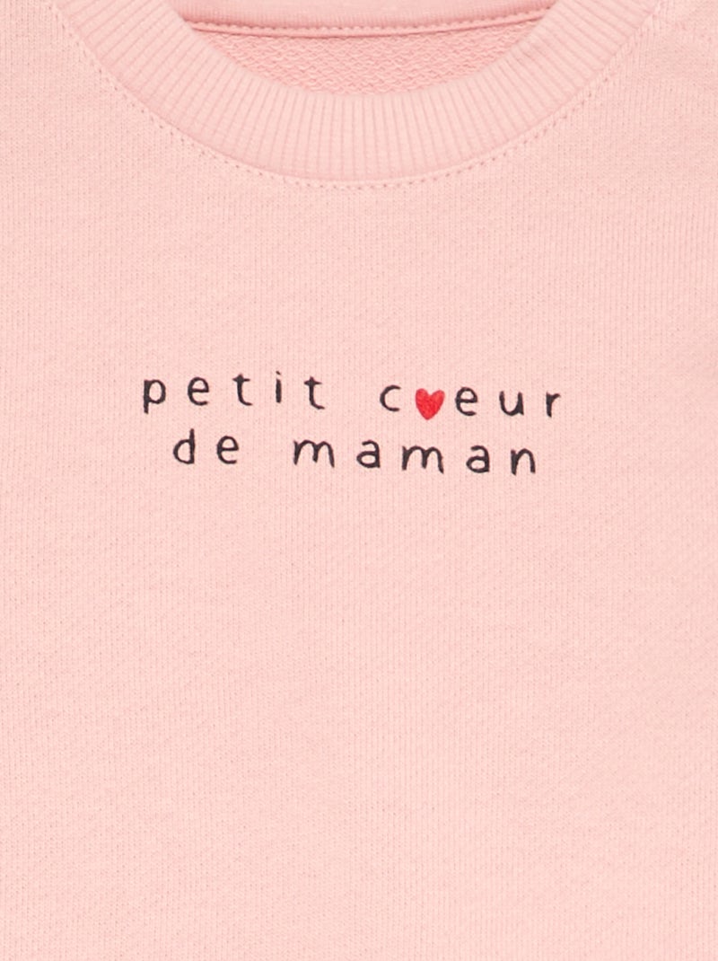 Felpa stampata in French Terry Rosa - Kiabi