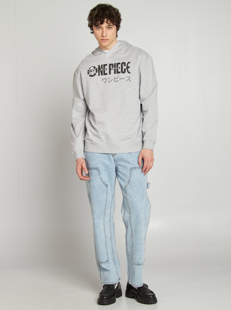 Felpa stampata in tessuto felpato 'One Piece' GRIGIO - Kiabi