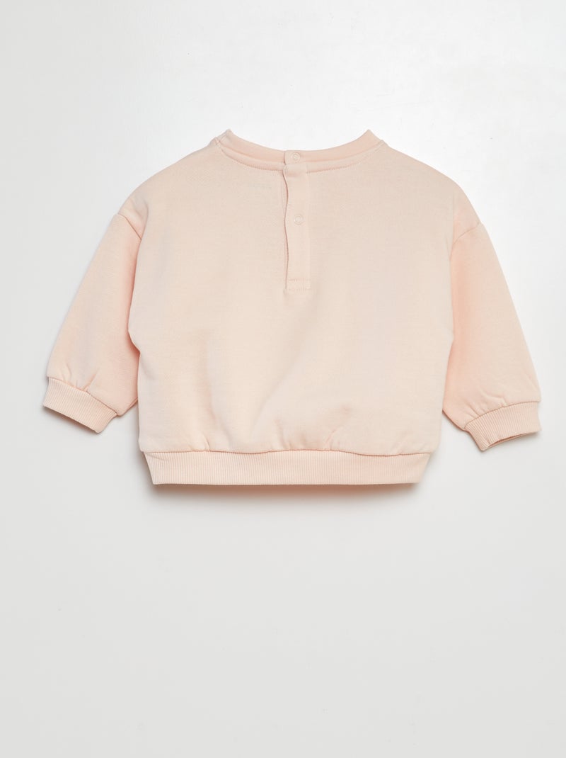 Felpa stampata in tessuto felpato ROSA - Kiabi