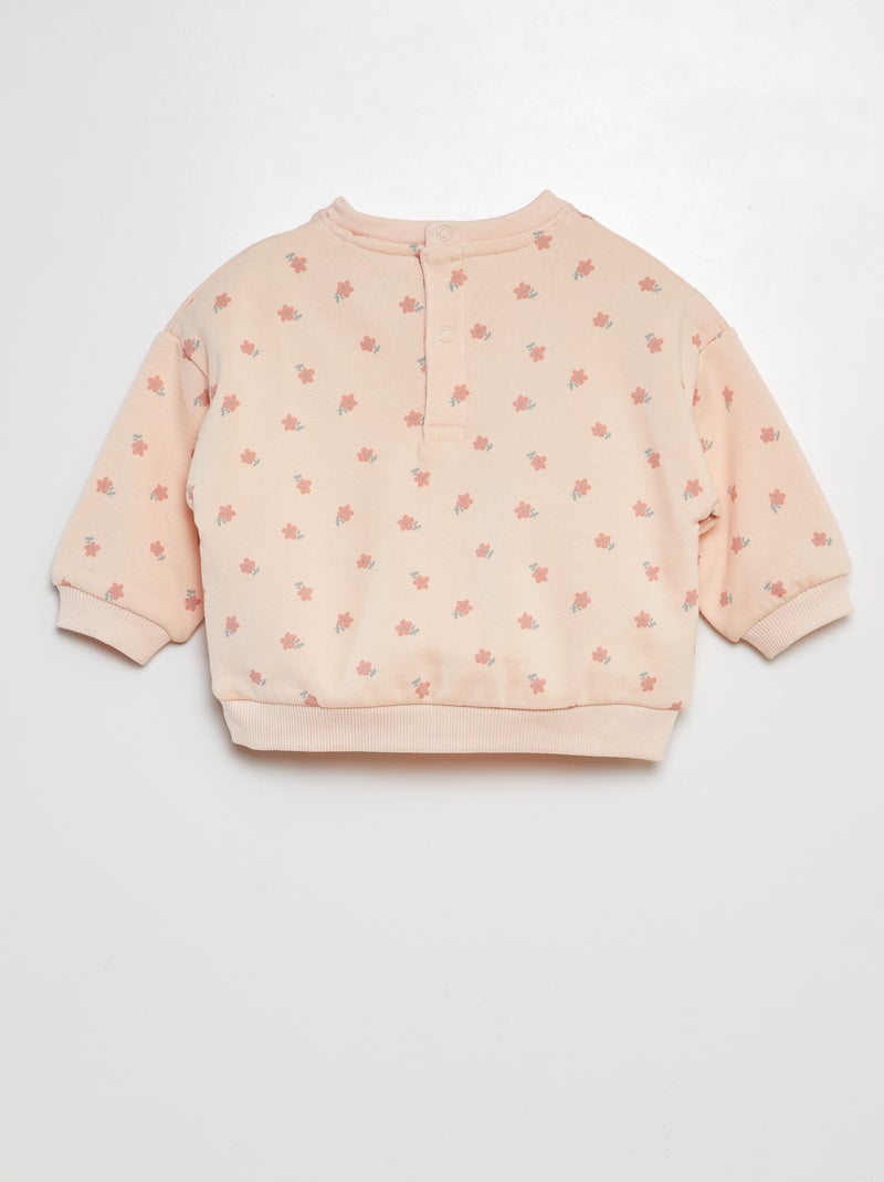 Felpa stampata in tessuto felpato ROSA - Kiabi