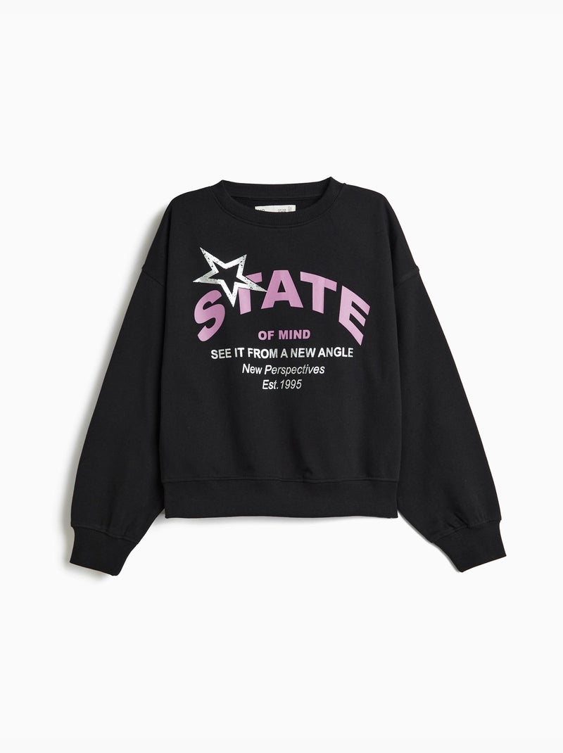 Felpa stampata, mo fashion Nero - Kiabi