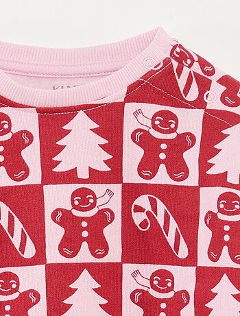 Felpa stampata Natale in jersey di cotone