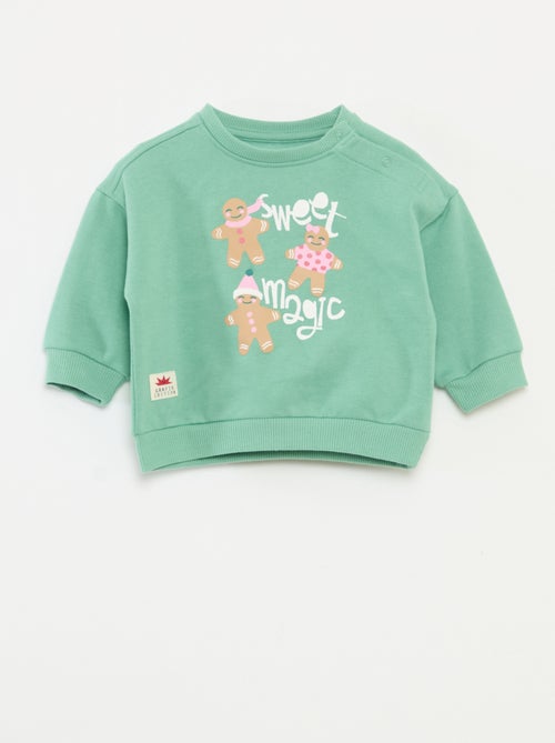 Felpa stampata Natale in jersey di cotone - Kiabi