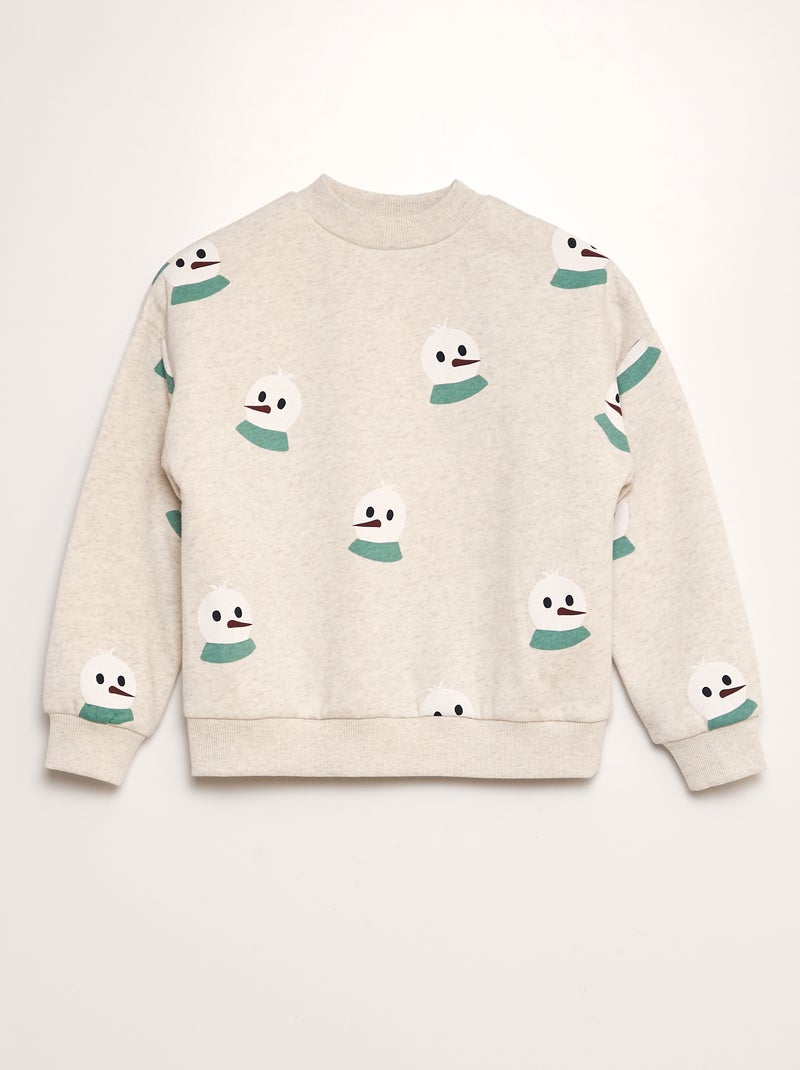 Felpa stampata Pupazzo di neve GRIGIO - Kiabi