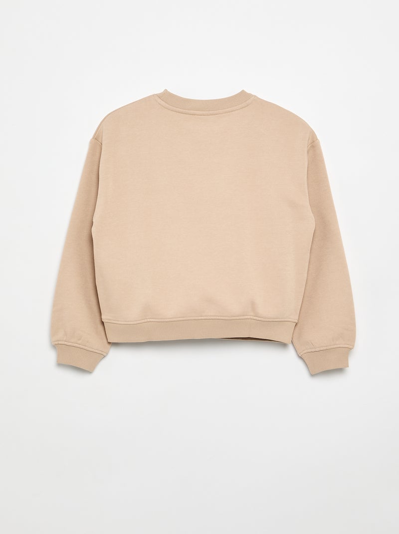 Felpa stampata sul petto Beige - Kiabi