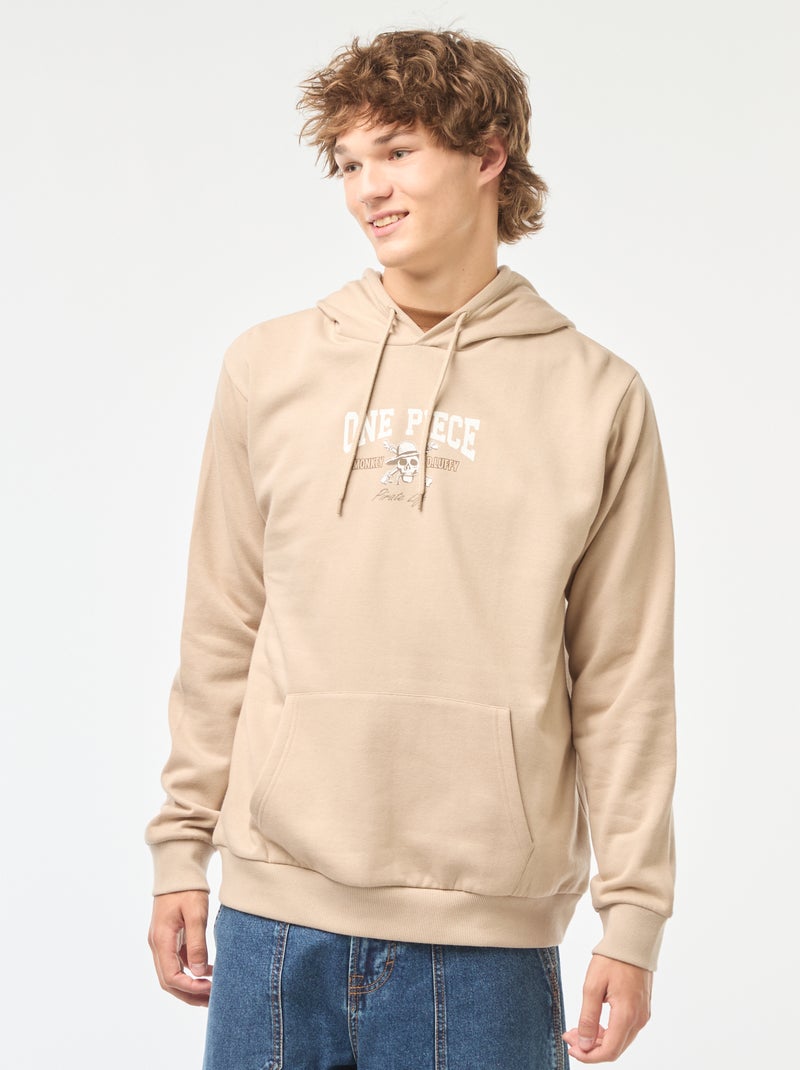 Felpa stampato recto-verso 'Felpa con cappuccio 'One Piece' - Felpa con cappuccio 'One Piece' -' con cappuccio Beige - Kiabi