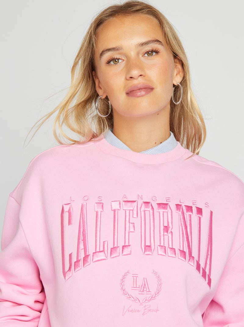 Felpa stile college ROSA - Kiabi