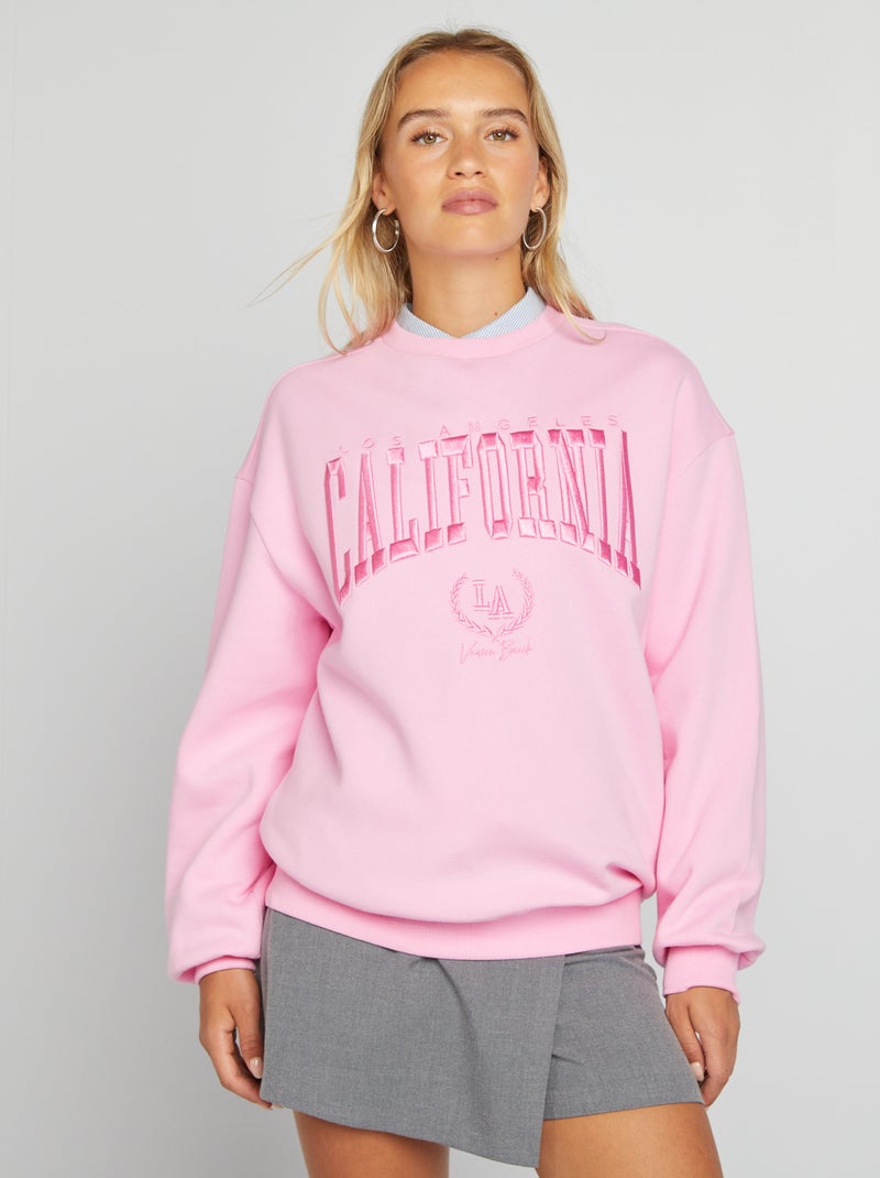 Felpa stile college ROSA - Kiabi
