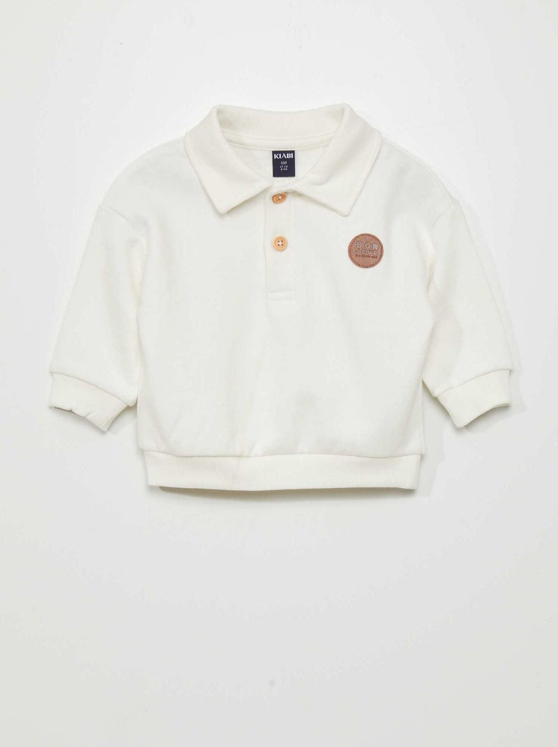 Felpa stile polo BIANCO - Kiabi