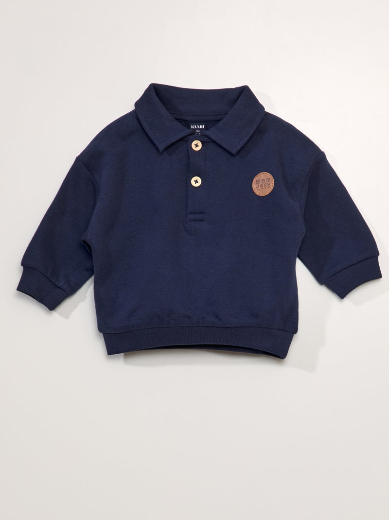 Felpa stile polo NERO - Kiabi