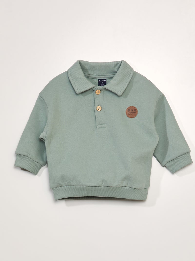 Felpa stile polo VERDE - Kiabi