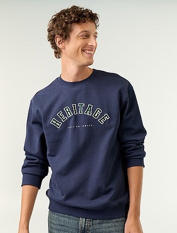 Felpa stile sportswear con scritte ricamate