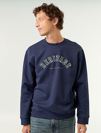 Felpa stile sportswear con scritte ricamate