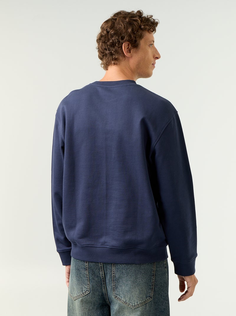 Felpa stile sportswear con scritte ricamate Blu - Kiabi