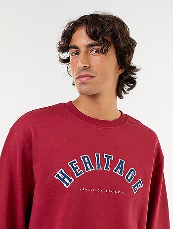 Felpa stile sportswear con scritte ricamate