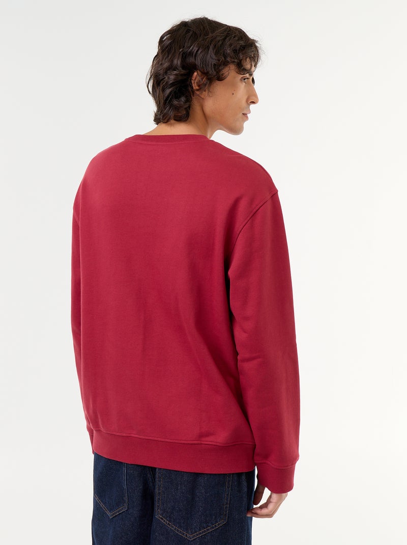 Felpa stile sportswear con scritte ricamate Rosso - Kiabi