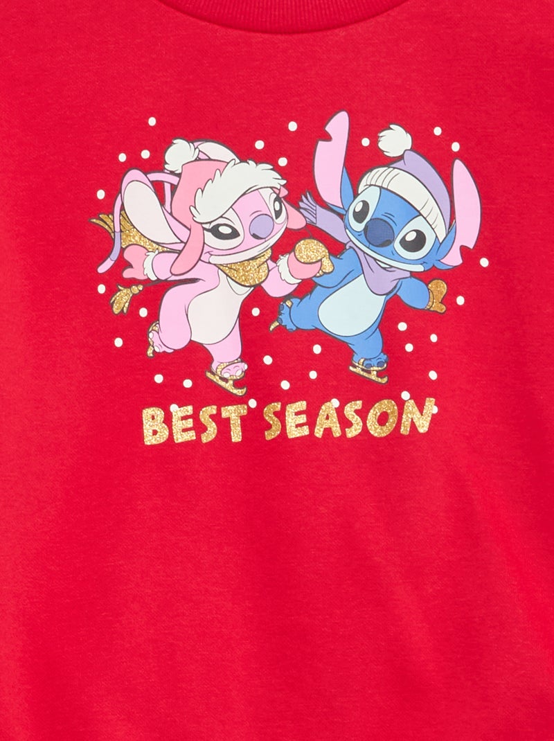 Felpa 'Stitch' 'Disney' con volant sulle maniche Rosso - Kiabi