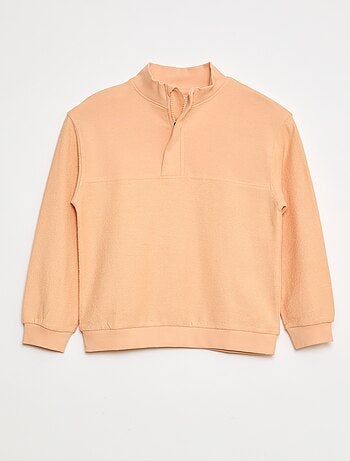 Felpa taglio loose a collo alto con zip