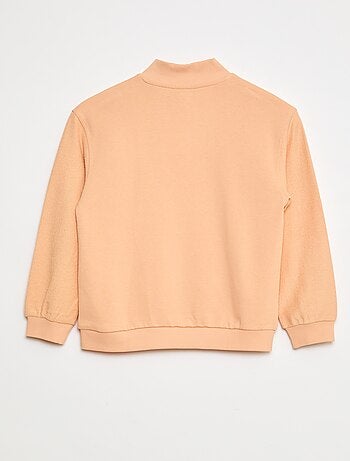 Felpa taglio loose a collo alto con zip