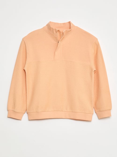 Felpa taglio loose a collo alto con zip - Kiabi