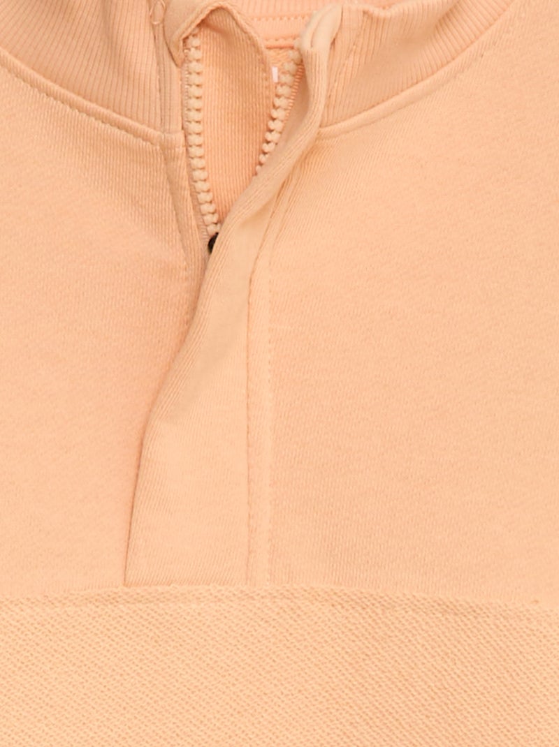 Felpa taglio loose a collo alto con zip Arancione - Kiabi