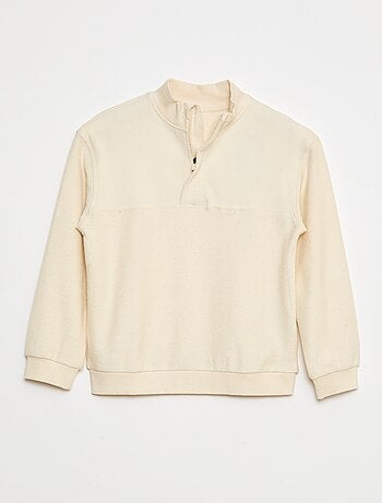Felpa taglio loose a collo alto con zip