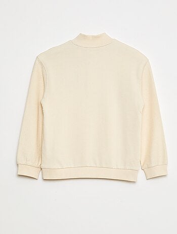 Felpa taglio loose a collo alto con zip