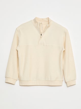 Felpa taglio loose a collo alto con zip