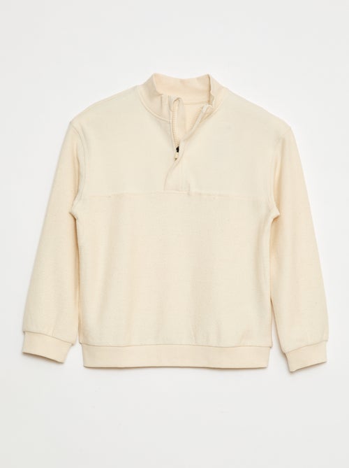 Felpa taglio loose a collo alto con zip - Kiabi