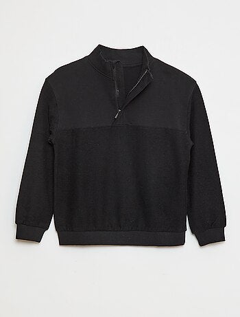 Felpa taglio loose a collo alto con zip
