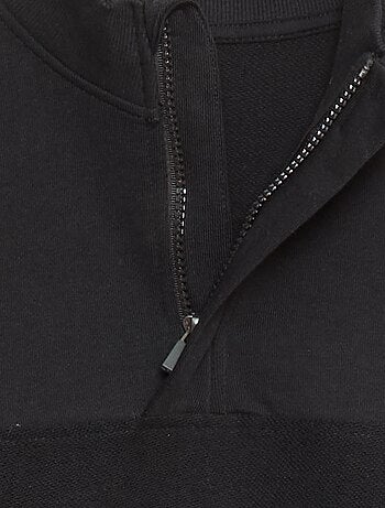 Felpa taglio loose a collo alto con zip