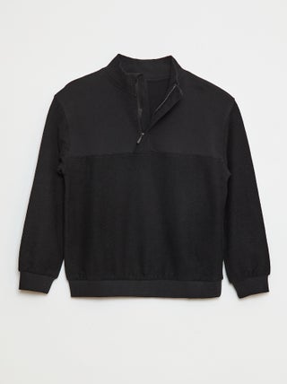 Felpa taglio loose a collo alto con zip