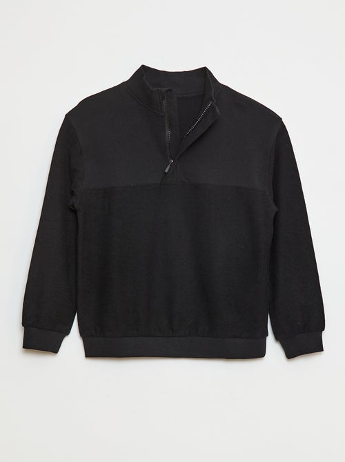 Felpa taglio loose a collo alto con zip - Kiabi