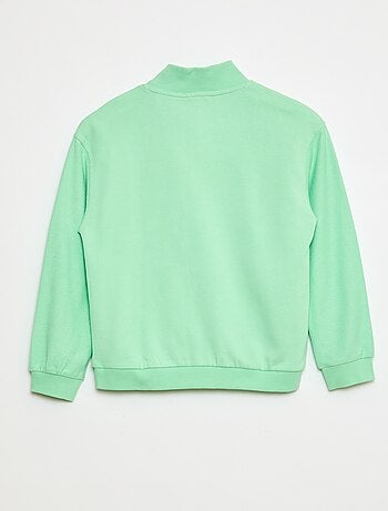 Felpa taglio loose a collo alto con zip