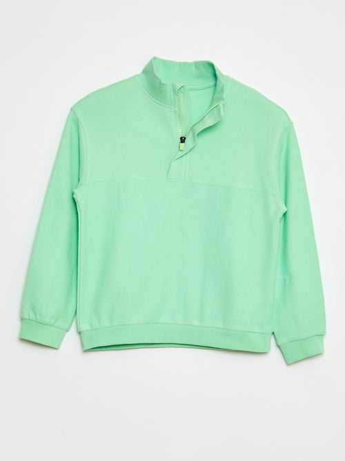 Felpa taglio loose a collo alto con zip - Kiabi