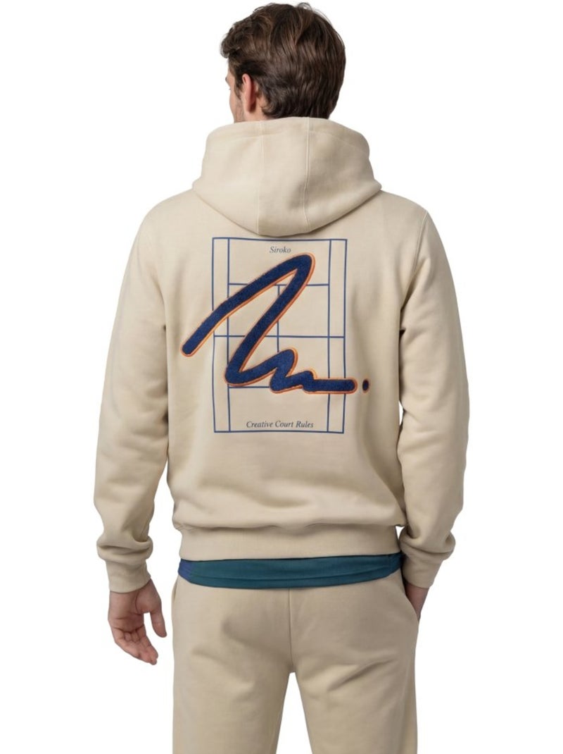 Felpa tennis con cappuccio uomo tennis uomo newport Beige - Kiabi