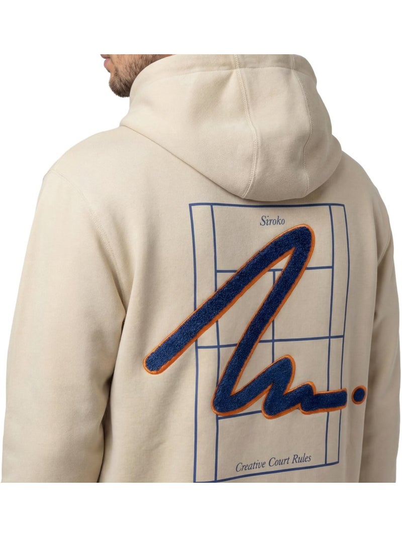 Felpa tennis con cappuccio uomo tennis uomo newport Beige - Kiabi