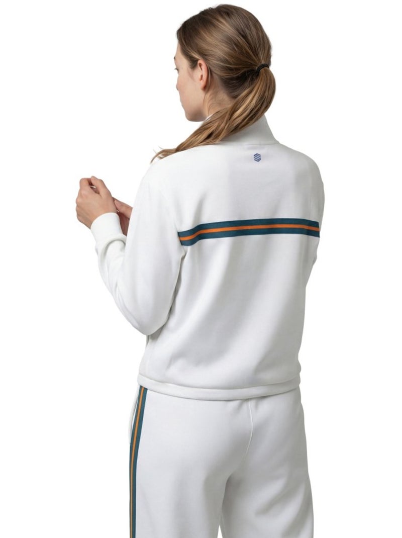 Felpa tennis mezza zip donna tennis donna tiebreak-w Bianco - Kiabi